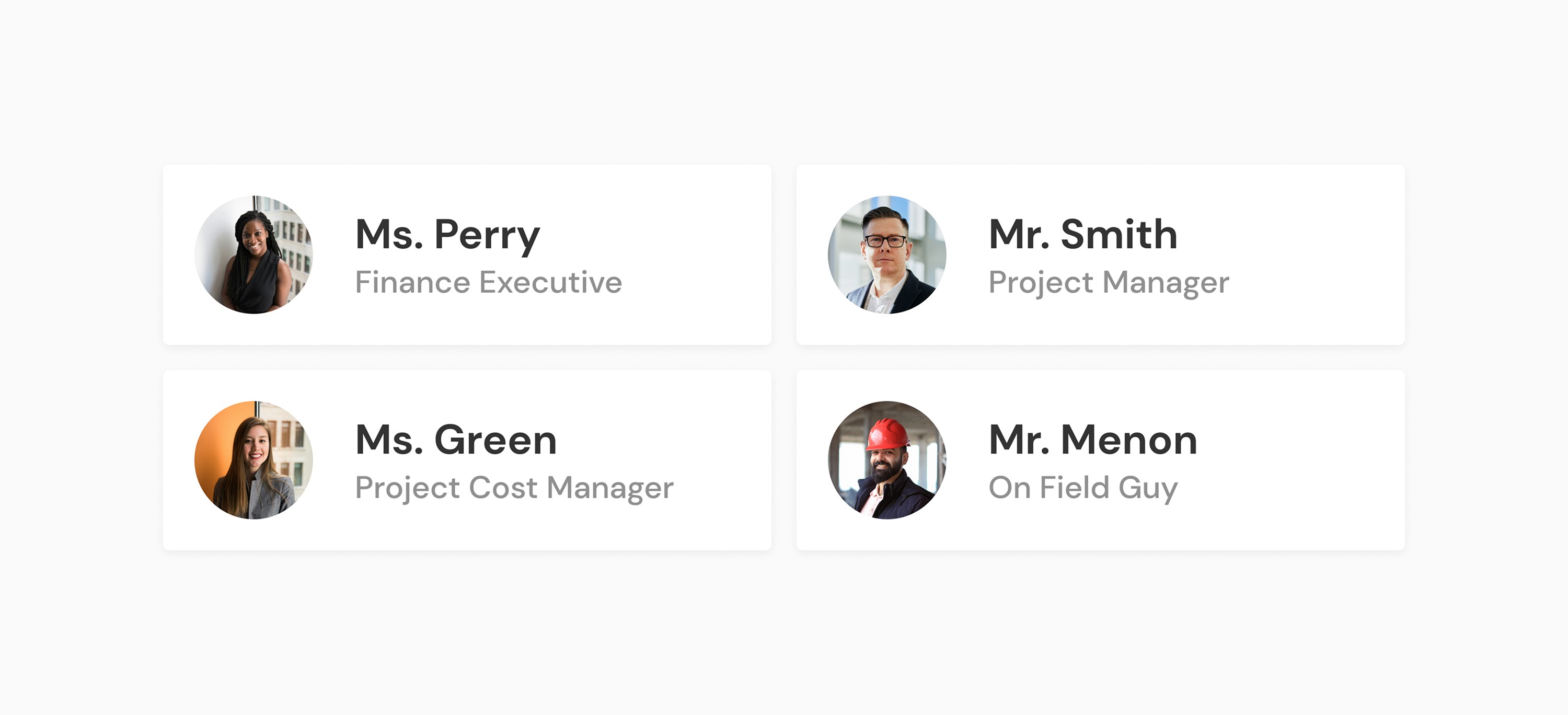 Role-based personas for the construction ERP